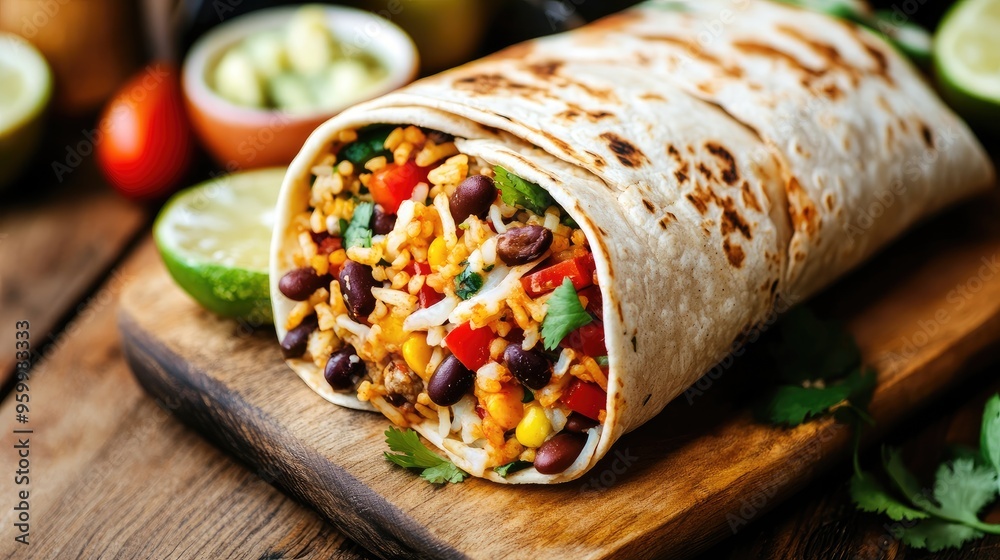 Burrito, filled with your choice of protein, rice, beans, and vegetables. Burrito, filled with your choice of protein, rice, beans, and vegetables.