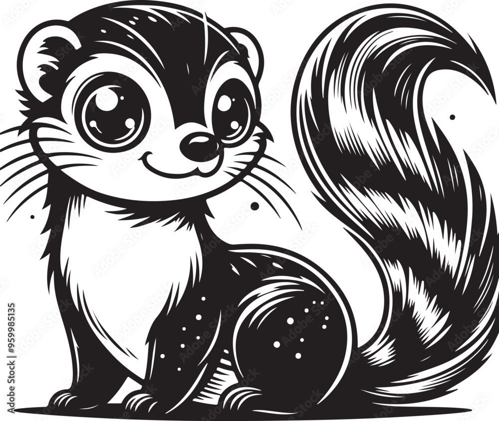 Obraz premium mongoose vector design clipart flat style artwork