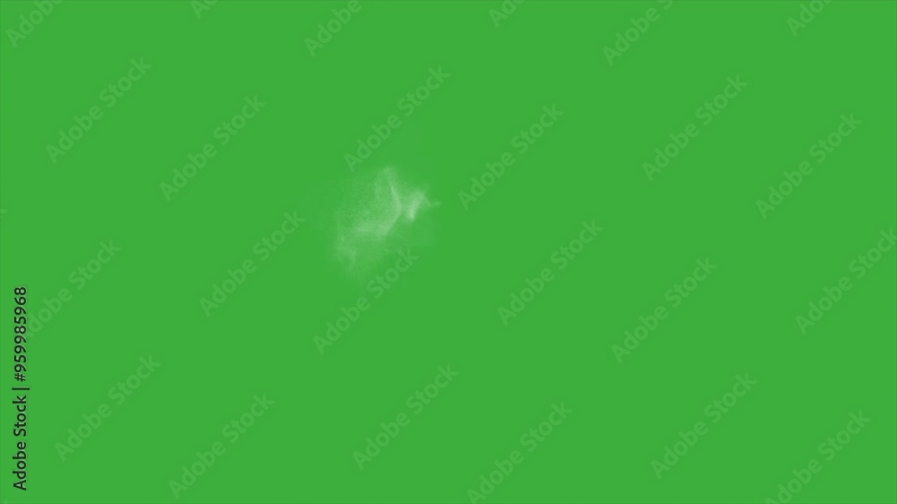 Looping video animation dust element effect moving on green screen background