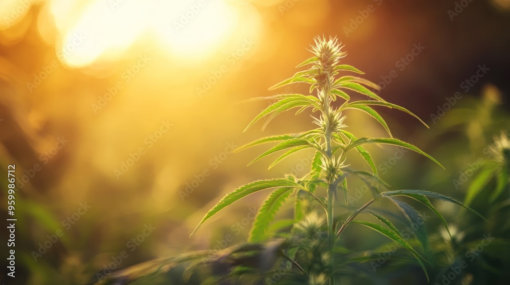 Close up of marijuana field with blur background. Close up of marijuana field with blur background.