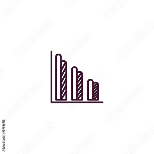 bars chart outline icon. Linear vector from business concept. Thin line bars chart icon isolated on white background