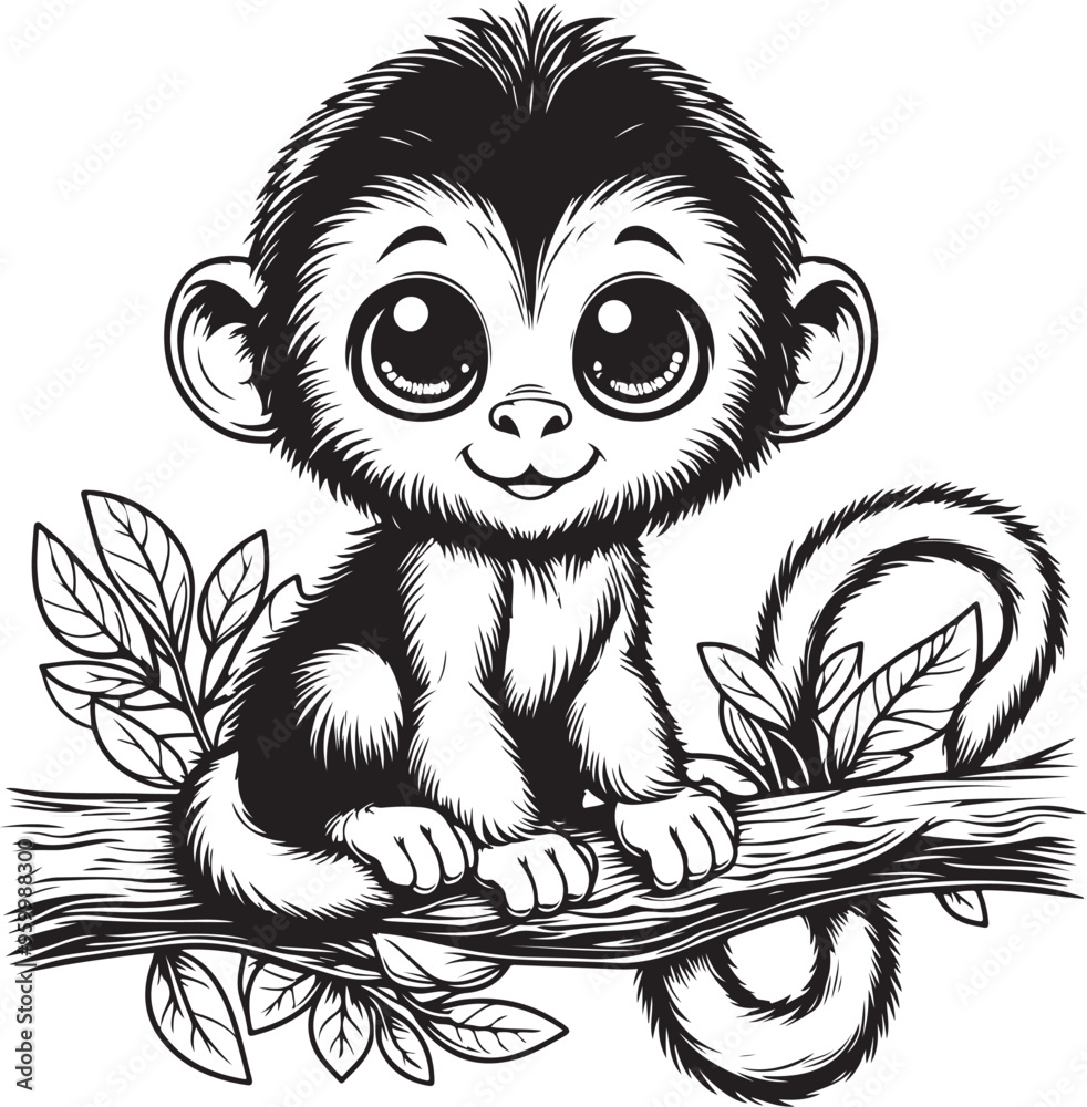 Obraz premium monkey vector design clipart flat style artwork