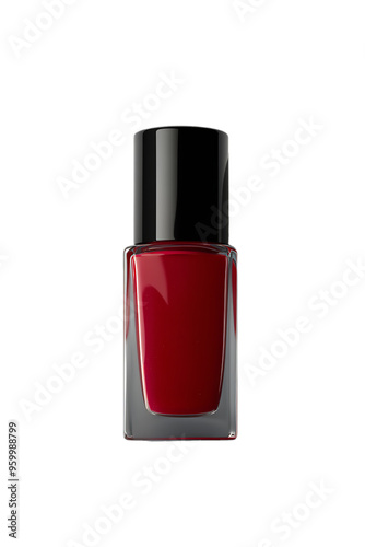 Empty mock-up nail polish bottle on an isolated white background