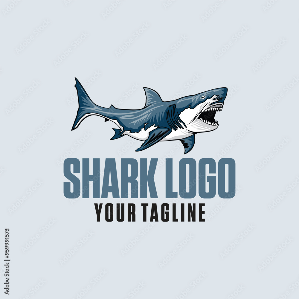 Obraz premium vector logo shark