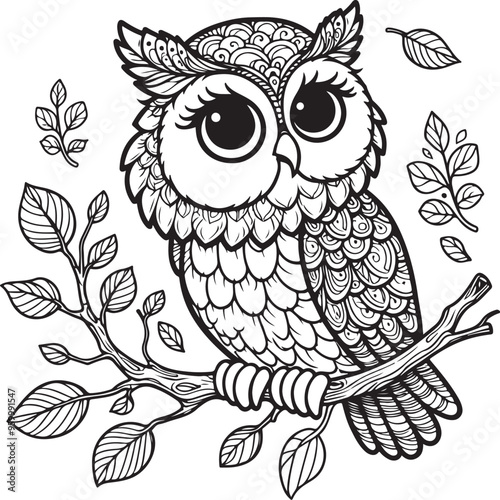 owl vector design clipart flat style artwork photo