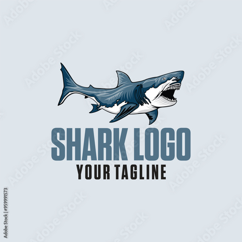 vector logo shark