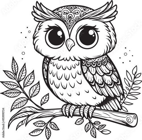 owl vector design clipart flat style artwork photo