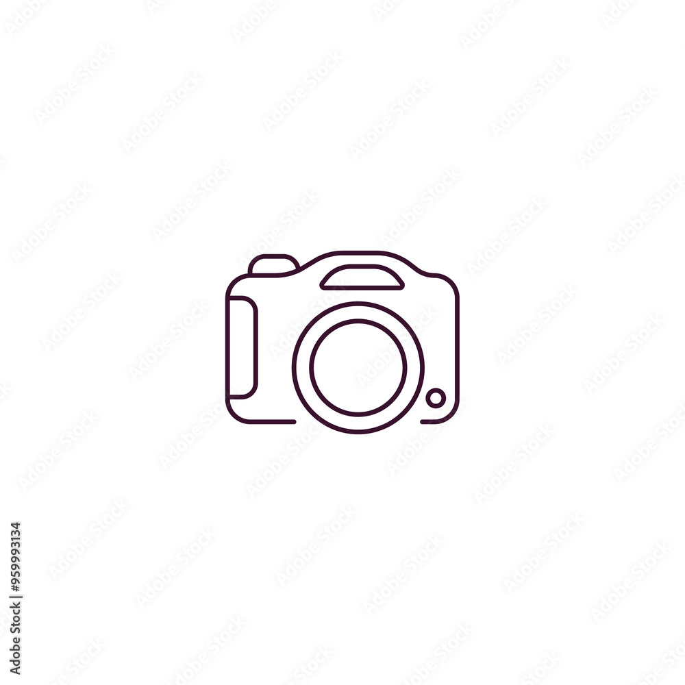 dslr camera outline icon. Linear vector from cinema concept. Thin line dslr camera icon isolated on white background dslr camera outline icon. Linear vector from cinema concept. Thin line dslr camera icon isolated on white background