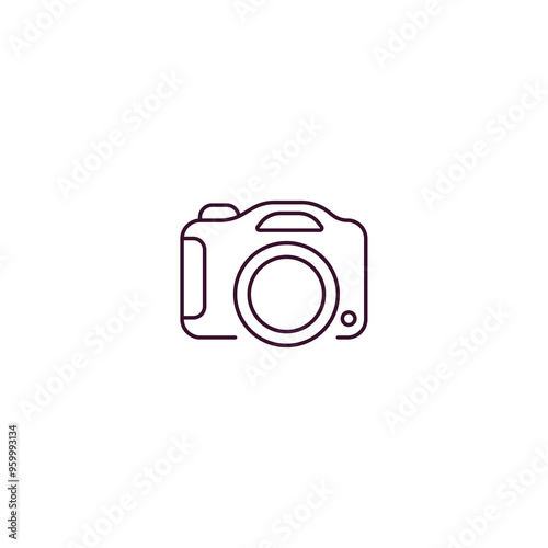 dslr camera outline icon. Linear vector from cinema concept. Thin line dslr camera icon isolated on white background