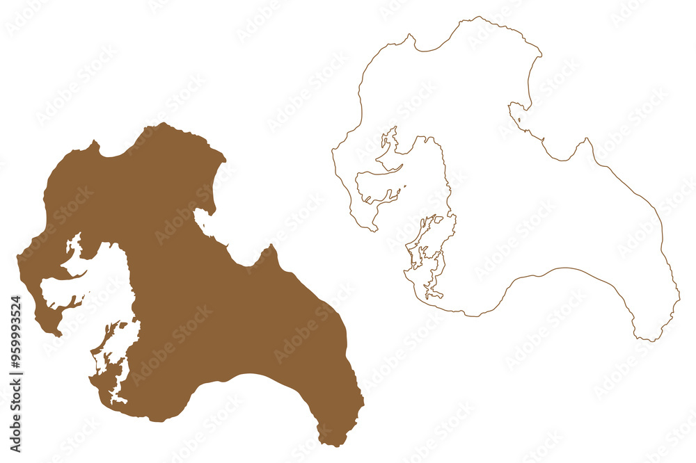 Katchal Island (Republic of India, Nicobar Archipelago, Indian Ocean) map vector illustration, scribble sketch Tihanyu map Katchal Island (Republic of India, Nicobar Archipelago, Indian Ocean) map vector illustration, scribble sketch Tihanyu map