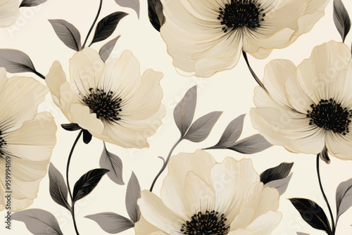 Peony pattern backgrounds wallpaper