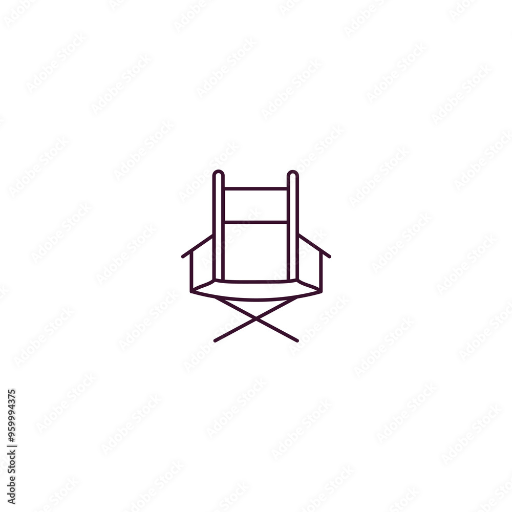 director film chair outline icon. Linear vector from cinema concept. Thin line director film chair icon isolated on white background director film chair outline icon. Linear vector from cinema concept. Thin line director film chair icon isolated on white background