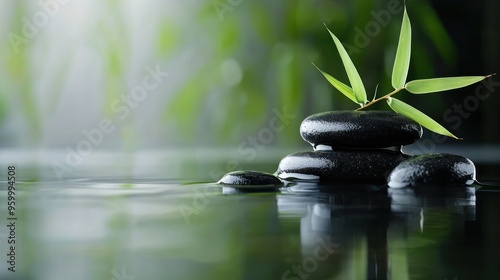 A zen icon with bamboo and leaves, representing simplicity and natural beauty.