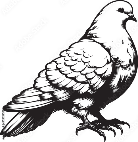 pigeon vector design clipart flat style artwork photo