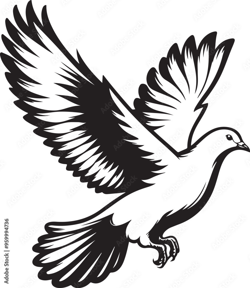 Obraz premium pigeon vector design clipart flat style artwork