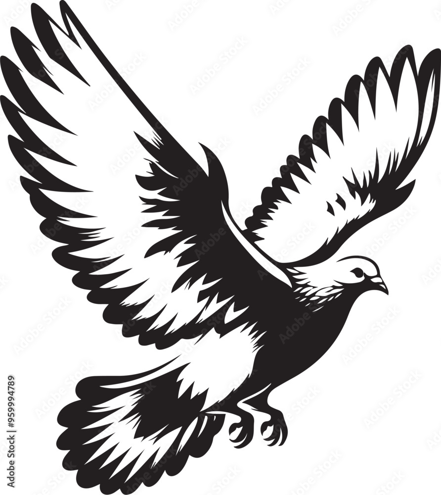 Obraz premium pigeon vector design clipart flat style artwork