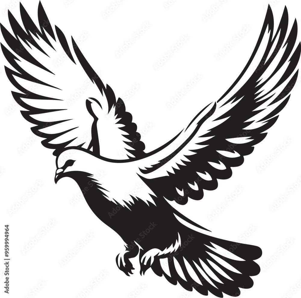 pigeon vector design clipart flat style artwork