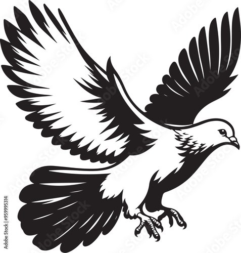 pigeon vector design clipart flat style artwork photo