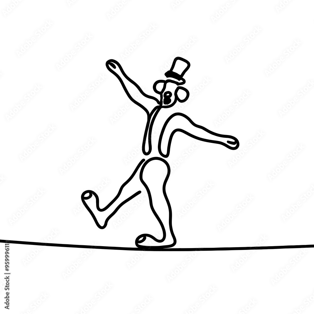 clown line drawing