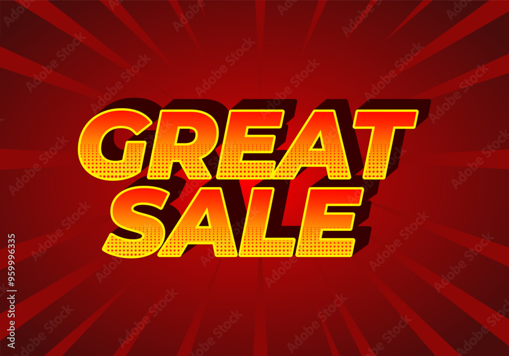 Great sale. Text effect in good colors with 3D style Great sale. Text effect in good colors with 3D style