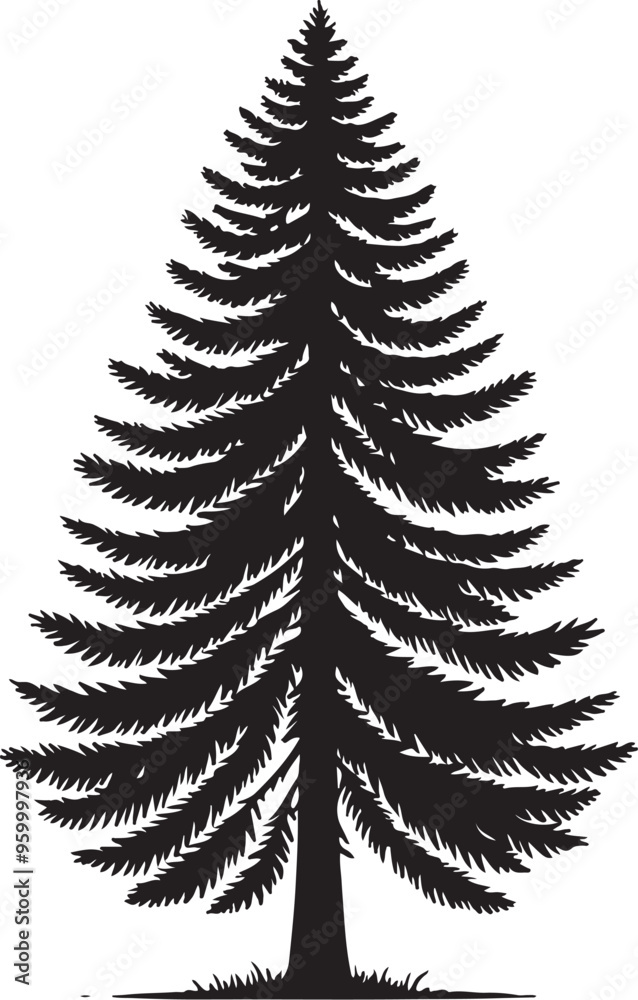 Fototapeta premium pine tree vector design clipart flat style artwork