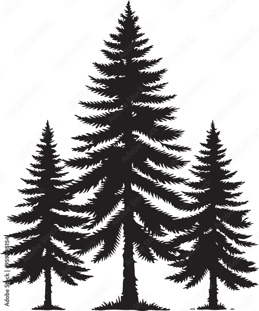 pine tree vector design clipart flat style artwork pine tree vector design clipart flat style artwork