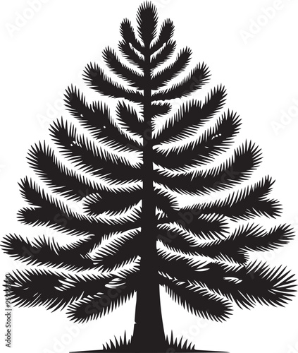 pine tree vector design clipart flat style artwork photo