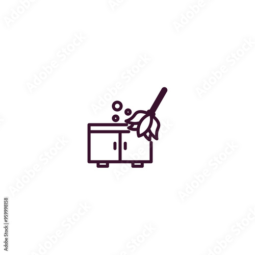 dusting outline icon. Linear vector from cleaning concept. Thin line dusting icon isolated on white background