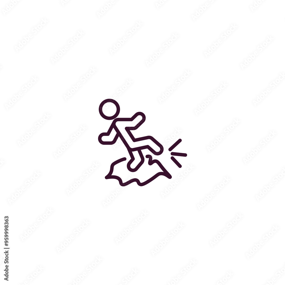 slippery outline icon. Linear vector from cleaning concept. Thin line slippery icon isolated on white background slippery outline icon. Linear vector from cleaning concept. Thin line slippery icon isolated on white background