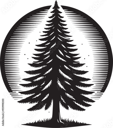 pine tree vector design clipart flat style artwork photo