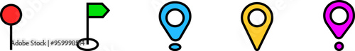 Free Download Set of color vector map pins. Colored point marker on the map. Location. Vector 10 EPS. - GFXLoad