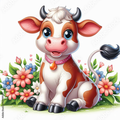 Cute Cow Vector Cartoon illustration