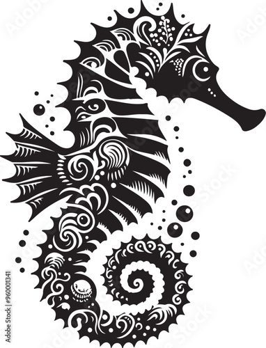 seahorse vector design clipart flat style artwork photo