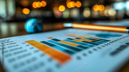 Financial and investment growth graph analysis in the market, financial business plan, income, sales and strategy, financial growth graph of the exchange market. photo