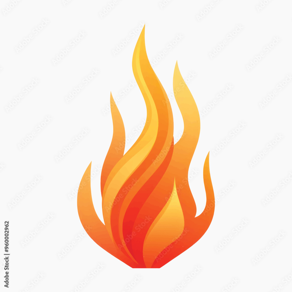 Stylized orange and yellow flame Stylized orange and yellow flame