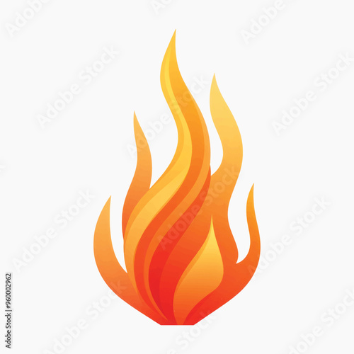 Stylized orange and yellow flame