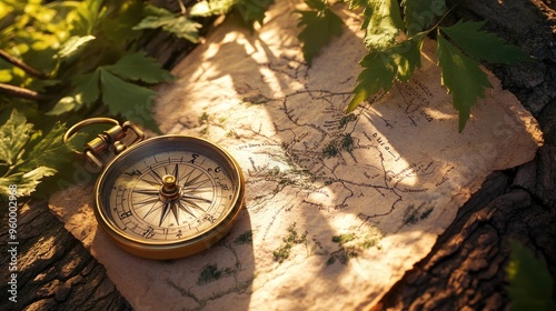 Compass and Map: Adventure Awaits