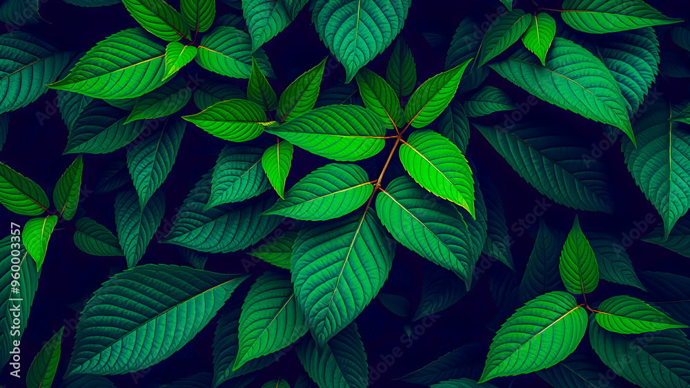 Tropical green leaves background, artistic wall decoration. Abstract nature leaf closeup, peaceful relaxing eye calming natural design. Palm banana and exotic leaves plants AI generated Tropical green leaves background, artistic wall decoration. Abstract nature leaf closeup, peaceful relaxing eye calming natural design. Palm banana and exotic leaves plants AI generated