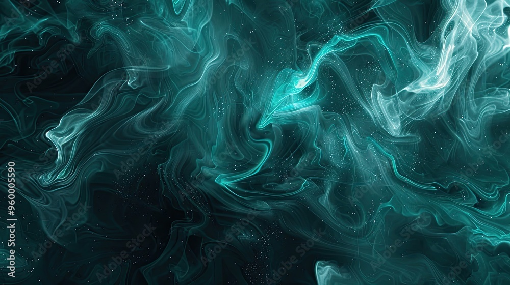 Midnight black to dark teal gradient background with spiraling blue smoke for depth Midnight black to dark teal gradient background with spiraling blue smoke for depth