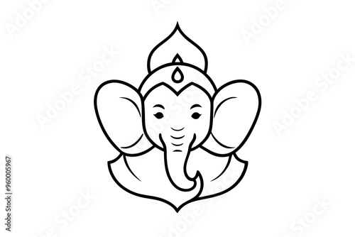 Shree Ganesha Vector Art work for Hindu wedding cards, Text Translation - Shree Ganeshay Namah