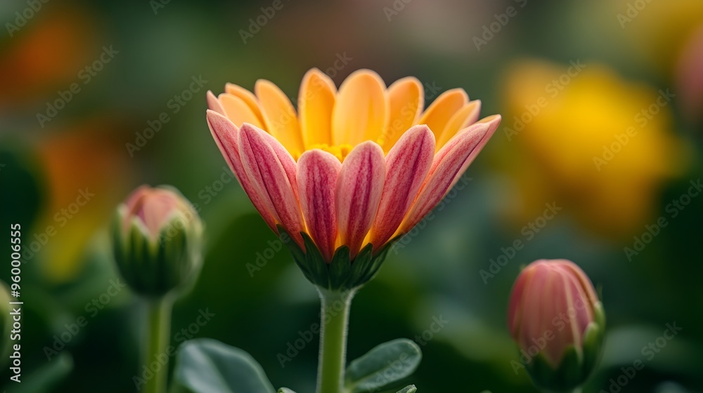 Closeup of a Blooming Pink and Orange Flower Closeup of a Blooming Pink and Orange Flower