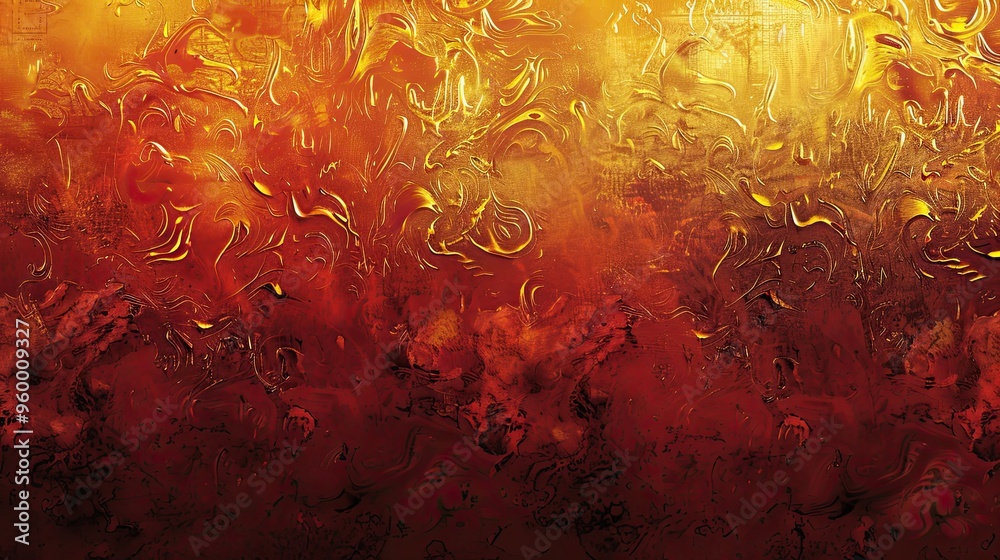 Fototapeta premium Richly detailed background with layers of fiery hues and intricate flame textures