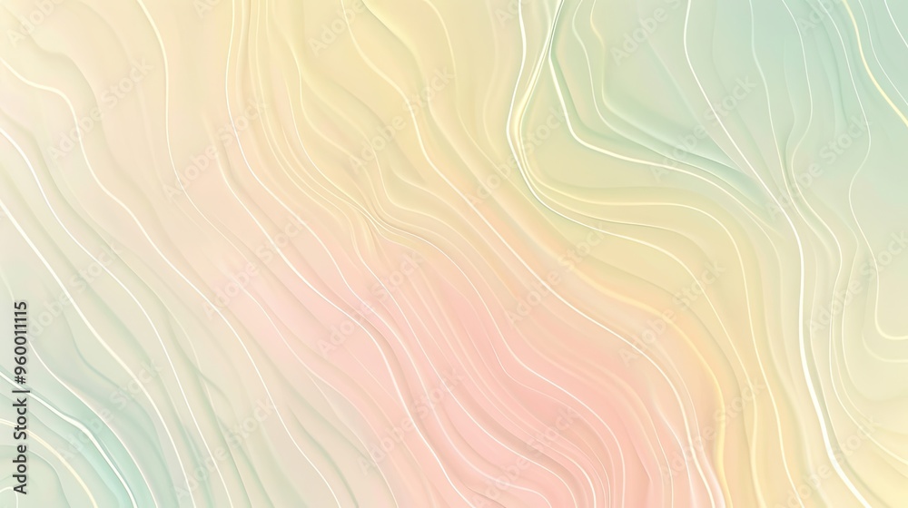 Obraz premium Pastel pink and soft green blend into gentle ripples in a tranquil retro backdrop