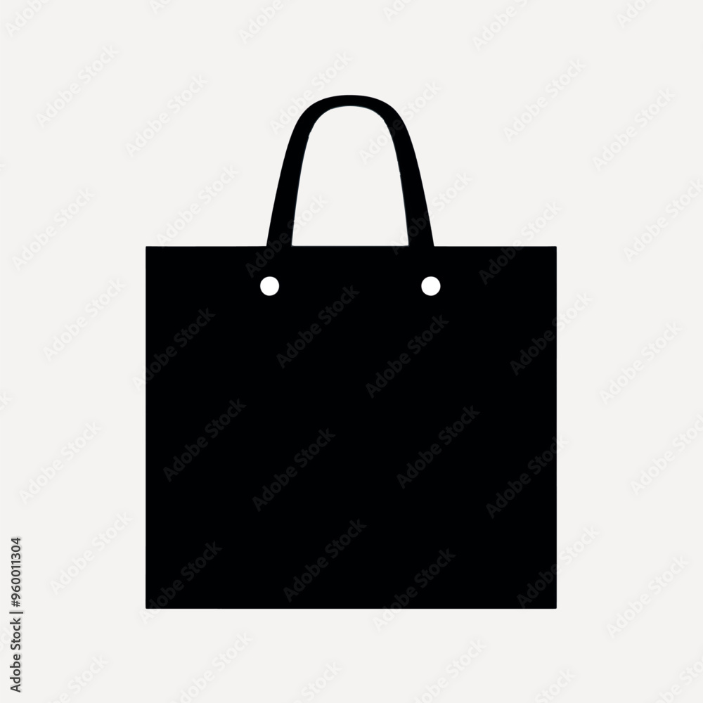 Minimalist black shopping bag icon Minimalist black shopping bag icon