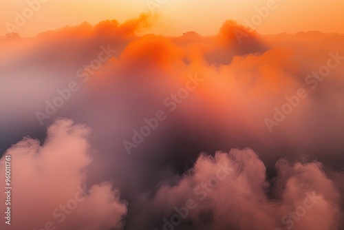 Stunning Abstract Art Featuring Orange Smog and Atmospheric Haze