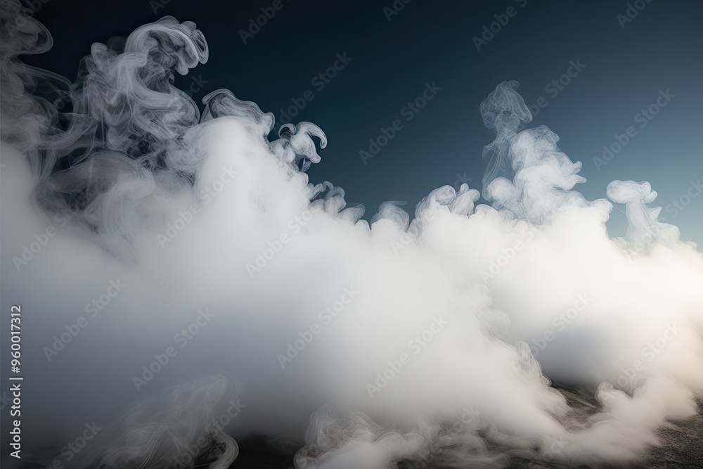 Naklejka premium White Fog Light Simulation with Abstract Mist and Vapor Effects