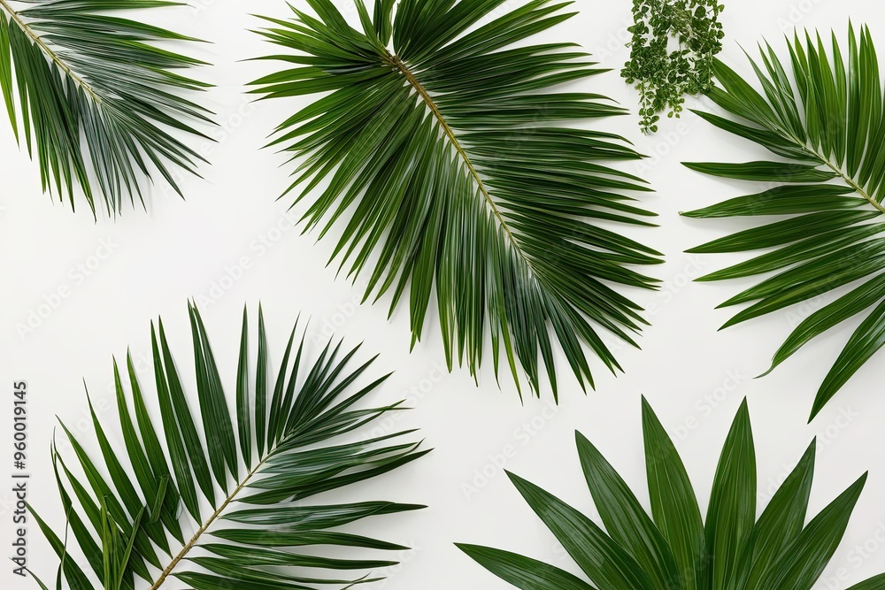 Vibrant Palm Foliage Shrubs Display on White Backgrounds for Serene Home Decor Vibrant Palm Foliage Shrubs Display on White Backgrounds for Serene Home Decor