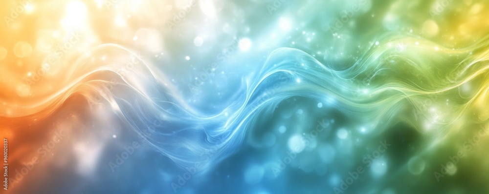 A bright light gradient background blending from soft white into pastel blue and green