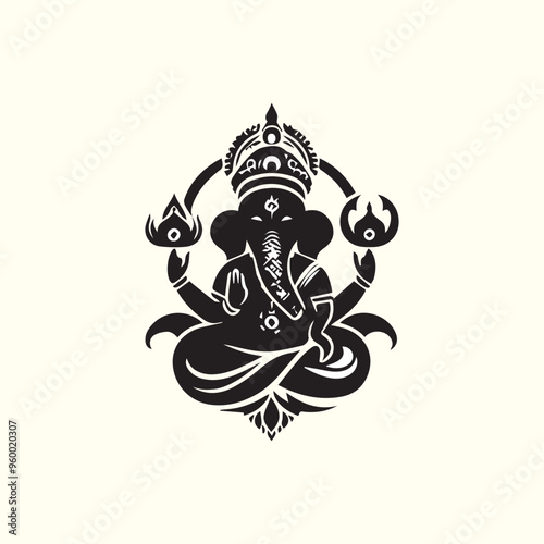 Creative Religion Silhouette Vector Logo Design