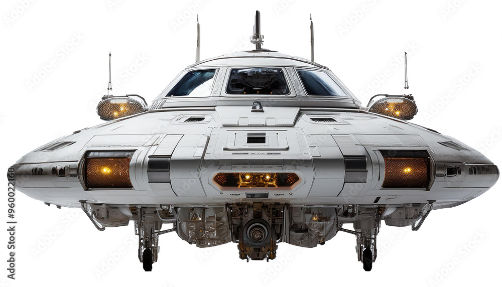 Sleek Sci-Fi Spaceship with Futuristic Design and transparent background Sleek Sci-Fi Spaceship with Futuristic Design and transparent background